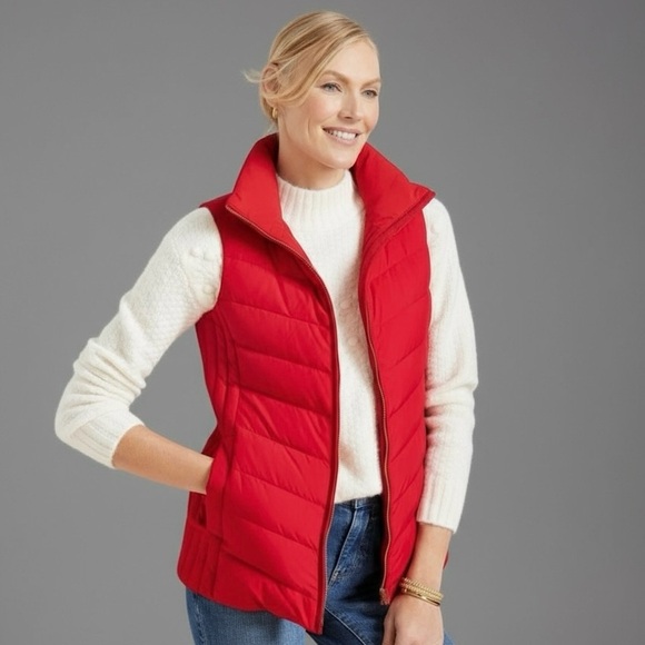 Talbots Jackets & Blazers - Talbots Red Down Puffer Vest Winter Jacket Coat Size Small
